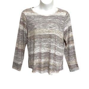 Sonoma The Everyday Tee Womens Size 2X Multicolor Long Sleeve Shirt Top Knit